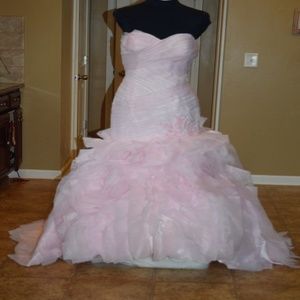 Pink Blush Flamenco Organza Ruffle Dress XS petite